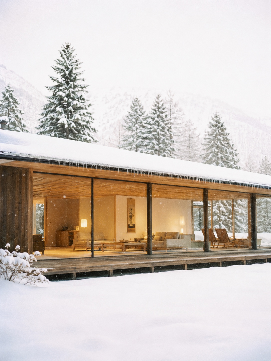 The house under deep snow