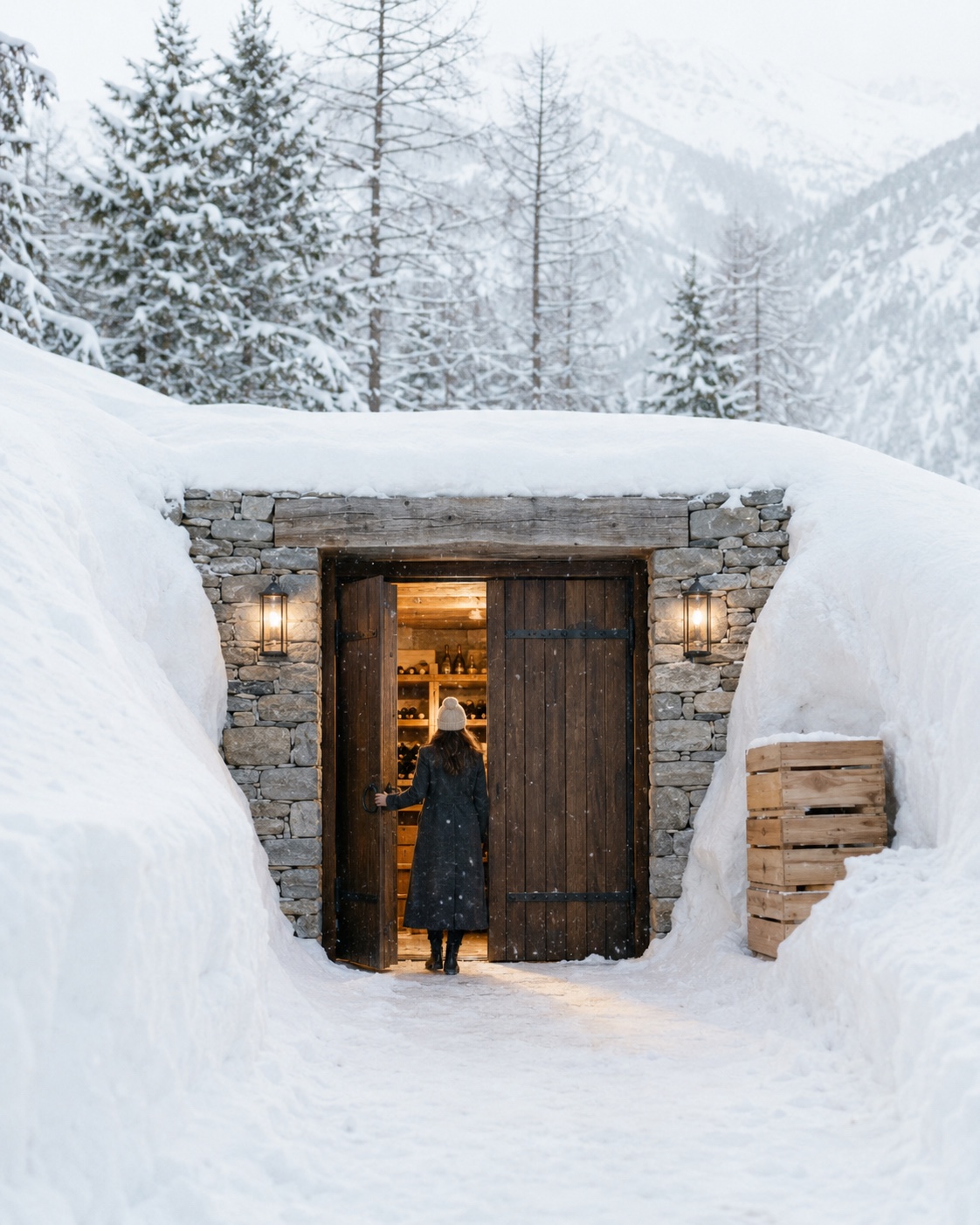 The mouth of the snow cellar