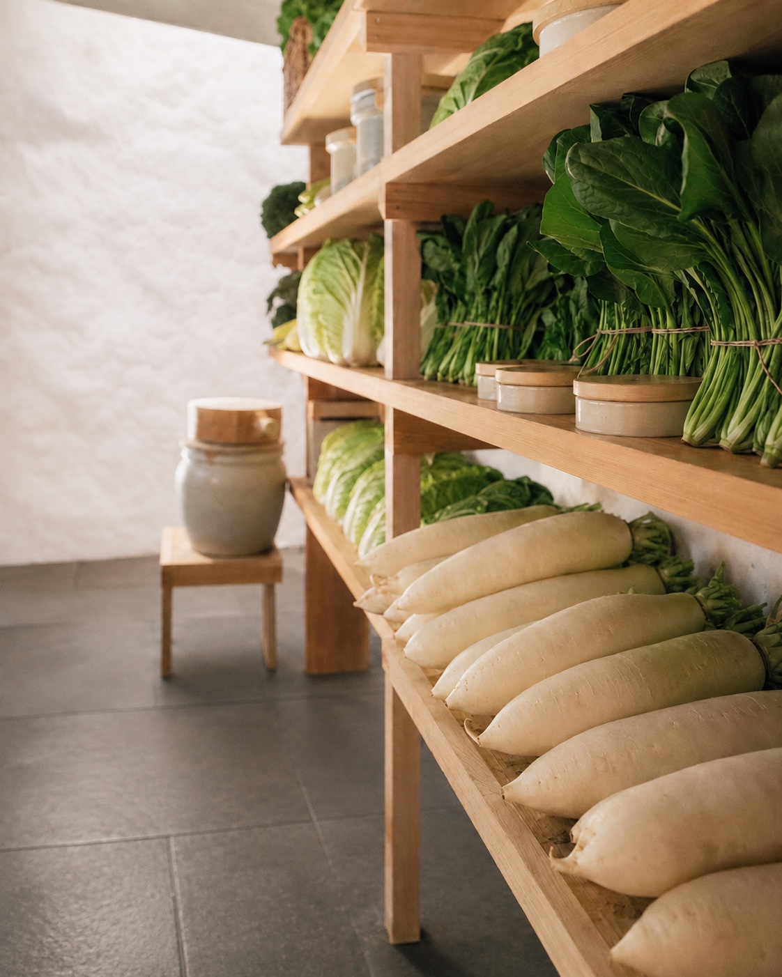 Vegetables stored in the snow cellar